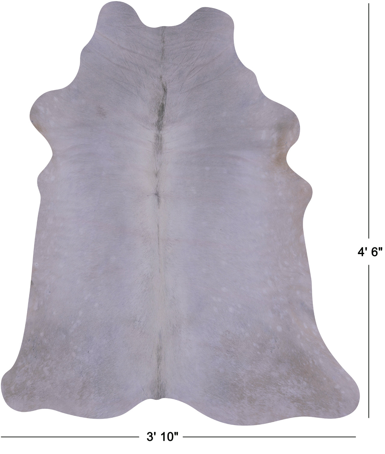 White Natural Cowhide Rug - Small 4' 6"H x 3' 10"W