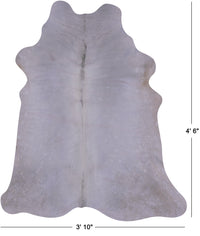 Thumbnail for White Natural Cowhide Rug - Small 4' 6