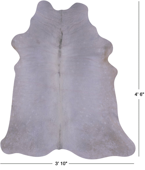 White Natural Cowhide Rug - Small 4' 6