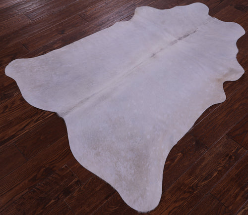 White Natural Cowhide Rug - Small 4' 6