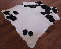 Thumbnail for Black & White Natural Cowhide Rug - Small 5' 4