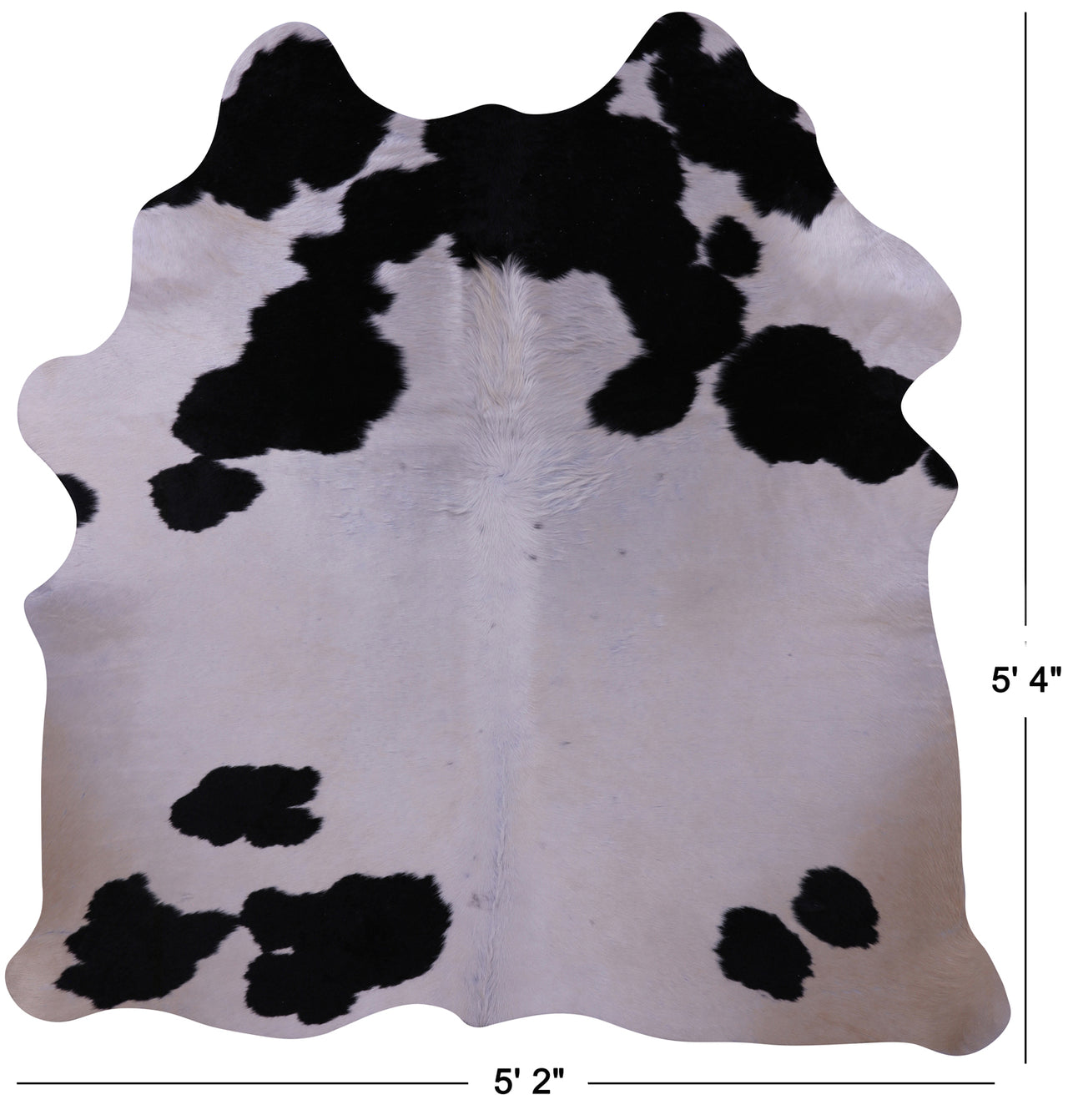 Black & White Natural Cowhide Rug - Small 5' 4"H x 5' 2"W