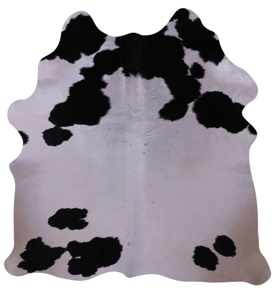 Black & White Natural Cowhide Rug - Small 5' 4"H x 5' 2"W