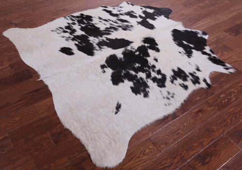 Brown & White Natural Cowhide Rug - Small 5' 5