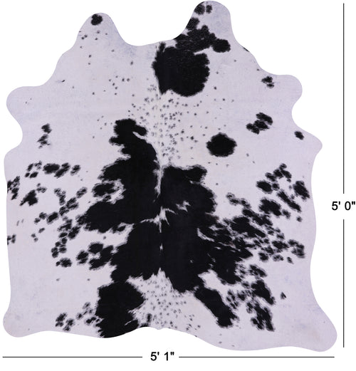 Black & White Natural Cowhide Rug - Small 5' 0