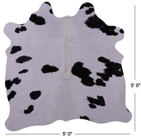 Thumbnail for Black & White Natural Cowhide Rug - Small 5' 0