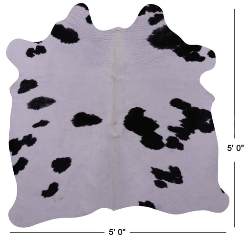 Black & White Natural Cowhide Rug - Small 5' 0