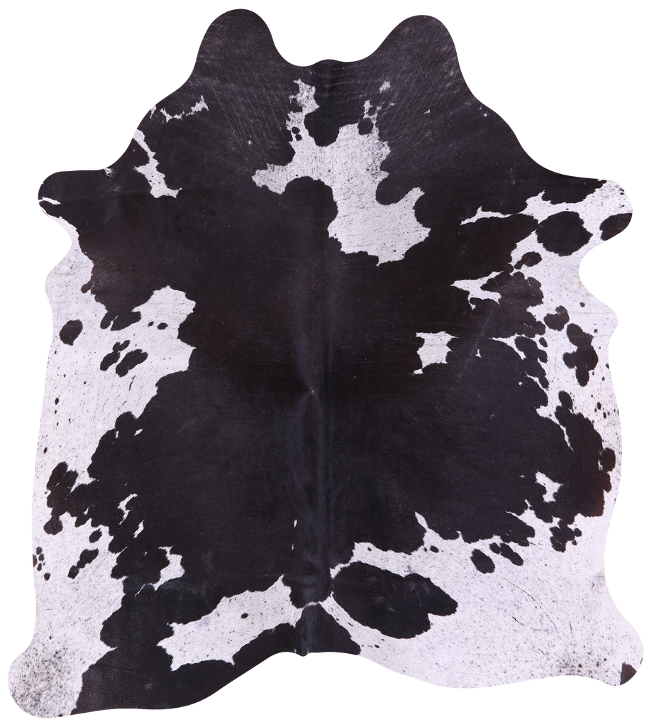 Black & White Natural Cowhide Rug - Large 6' 4"H x 5' 7"W