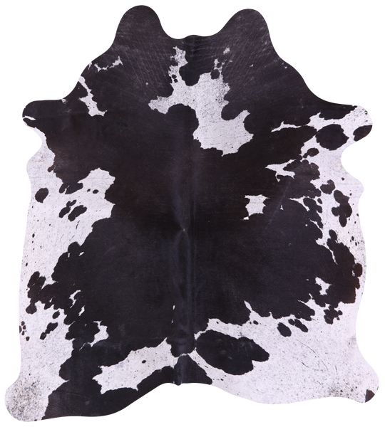 Black & White Natural Cowhide Rug - Large 6' 4"H x 5' 7"W