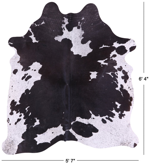 Black & White Natural Cowhide Rug - Large 6' 4