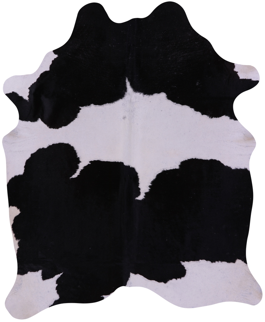 Black & White Natural Cowhide Rug - Large 6' 6"H x 5' 5"W