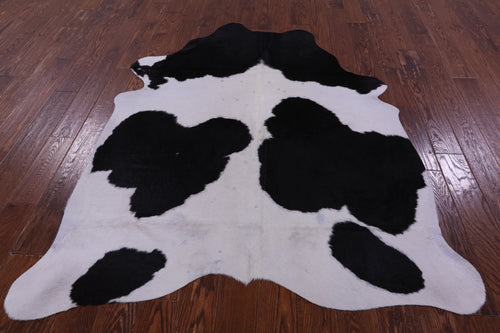 Black & White Natural Cowhide Rug - Large 6' 4