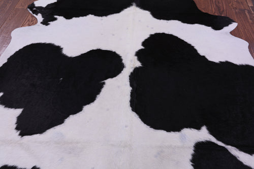 Black & White Natural Cowhide Rug - Large 6' 4