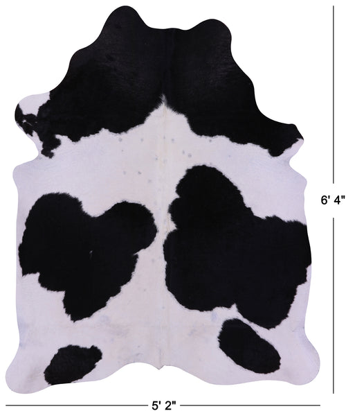Black & White Natural Cowhide Rug - Large 6' 4