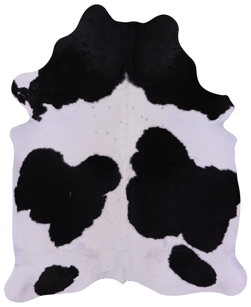 Black & White Natural Cowhide Rug - Large 6' 4"H x 5' 2"W