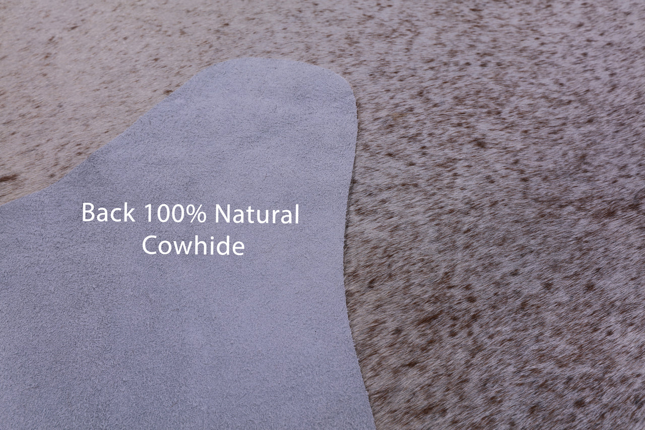 Brown Salt & Pepper Natural Cowhide Rug - Medium 6' 0"H x 5' 8"W