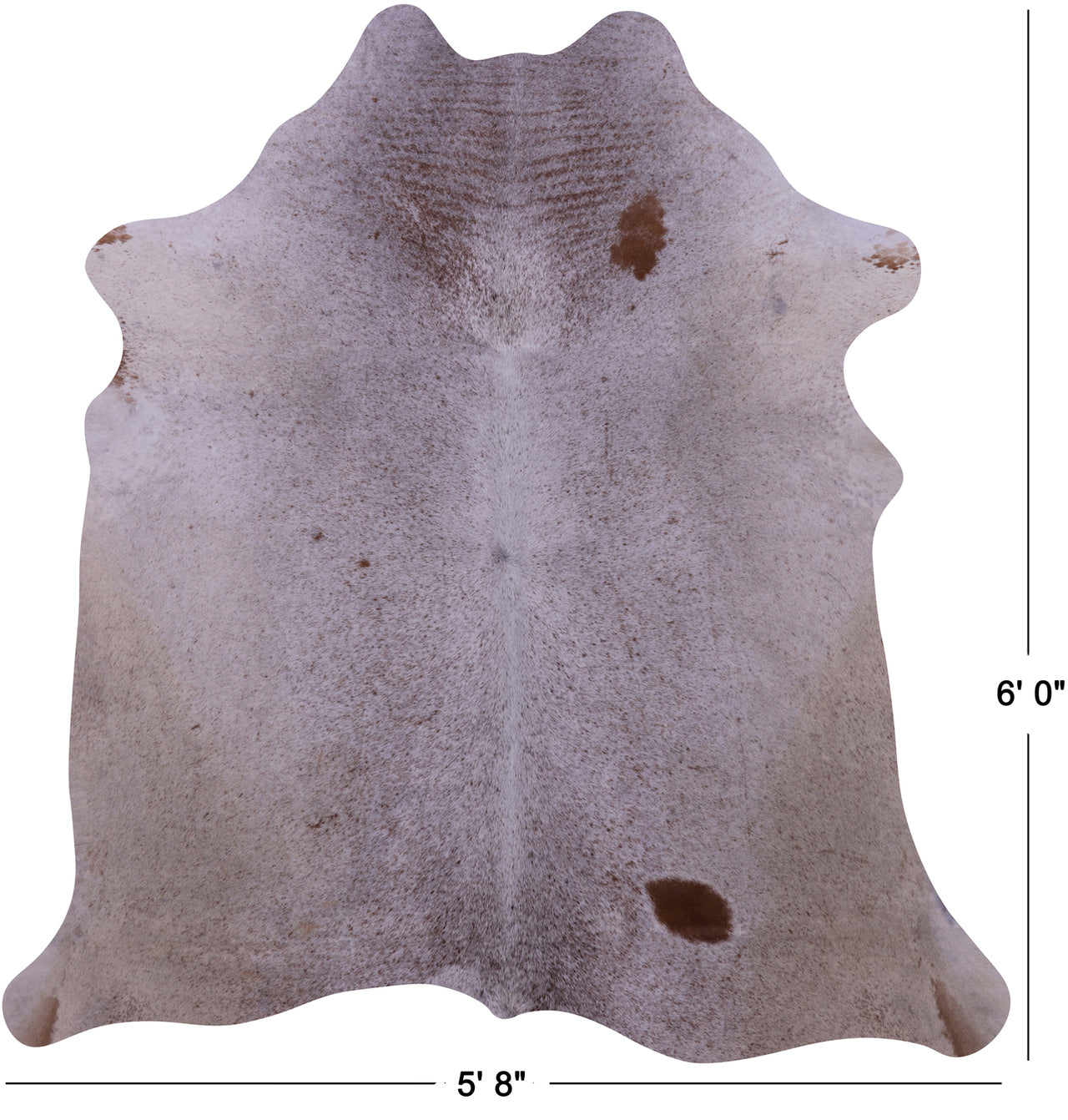 Brown Salt & Pepper Natural Cowhide Rug - Medium 6' 0"H x 5' 8"W