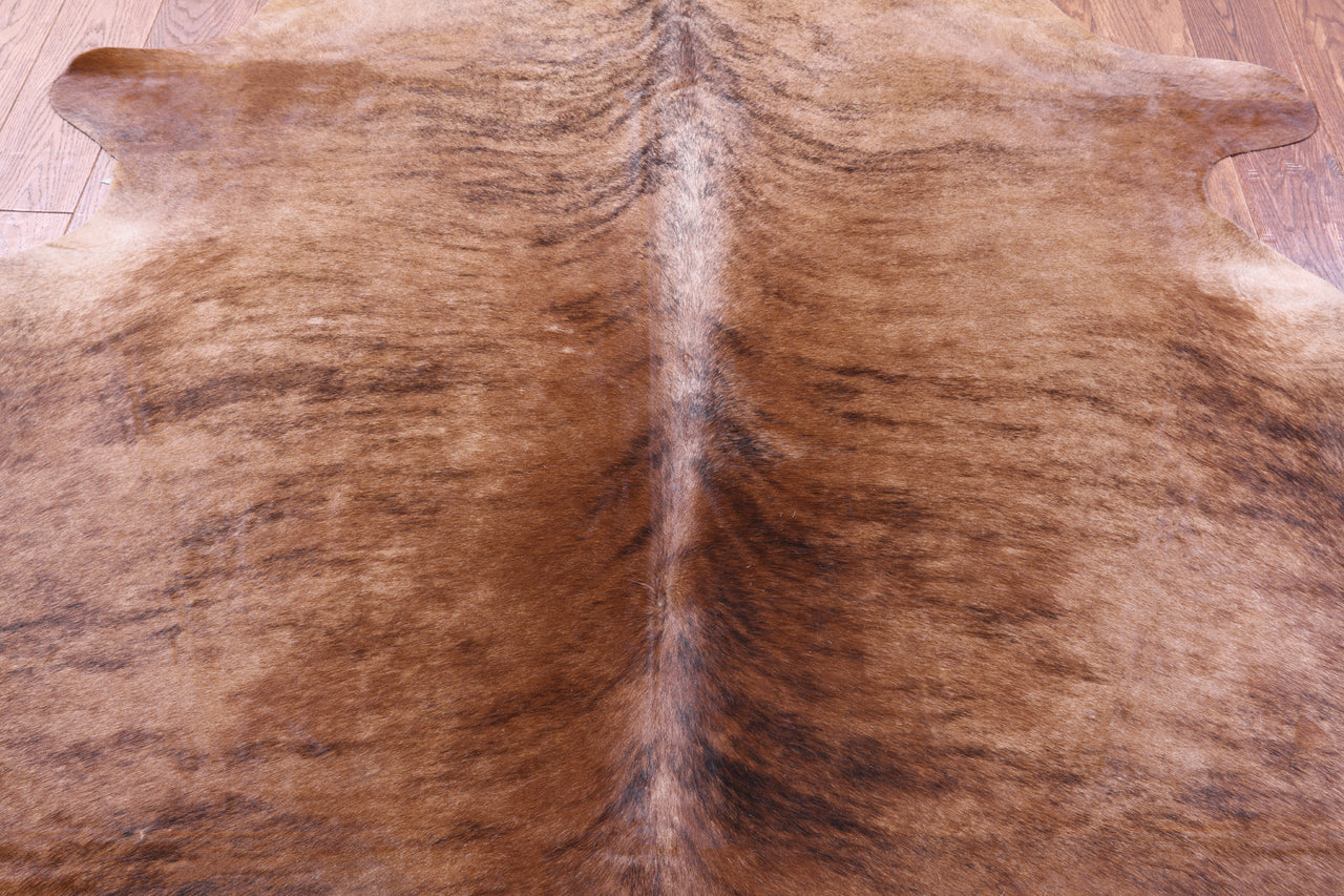 Brindle Natural Brown Cowhide Rug - Medium 6' 0"H x 5' 8"W
