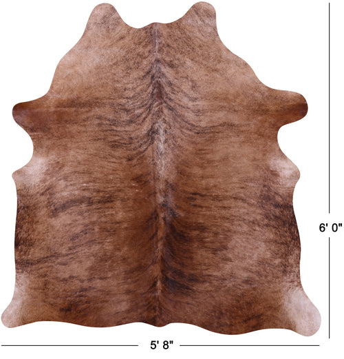 Brindle Natural Brown Cowhide Rug - Medium 6' 0
