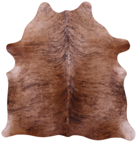 Thumbnail for Brindle Natural Brown Cowhide Rug - Medium 6' 0