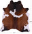 Brown & White Natural Cowhide Rug - Medium 6' 3"H x 5' 7"W