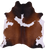 Brown & White Natural Cowhide Rug - Medium 6' 3"H x 5' 7"W