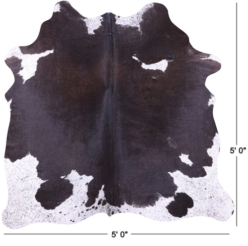 Black Salt & Pepper Natural Cowhide Rug - Small 5' 0