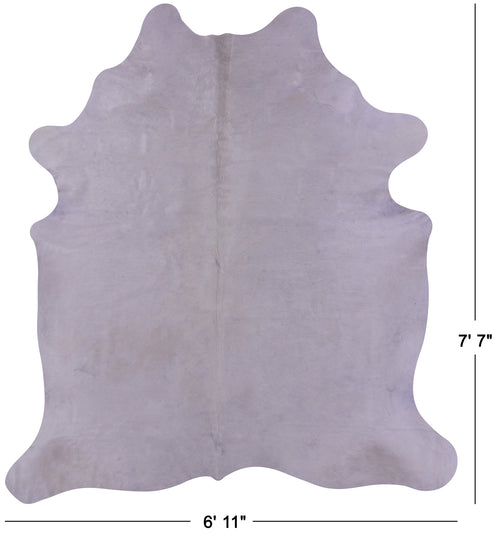 White Natural Cowhide Rug - X-Large 7' 7
