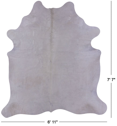 White Natural Cowhide Rug - X-Large 7' 7