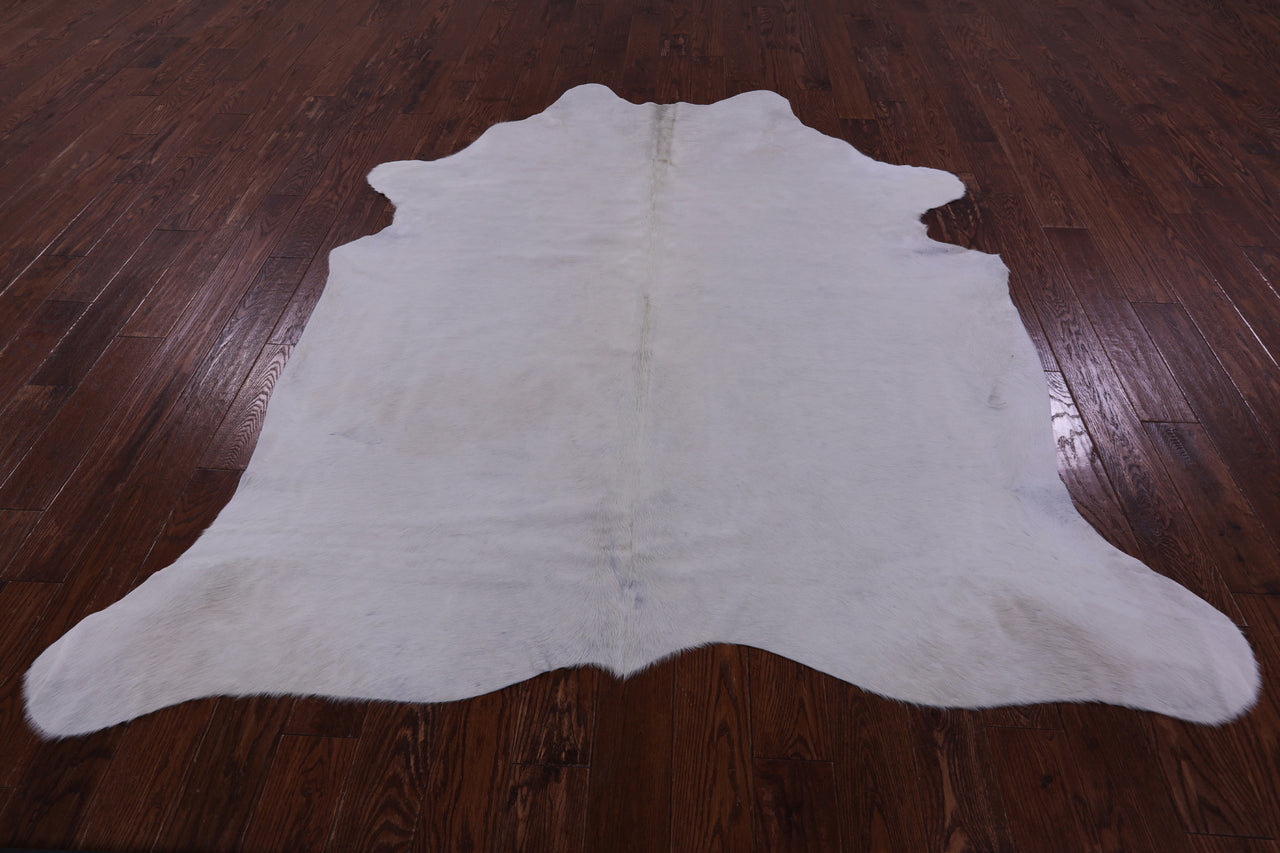 White Natural Cowhide Rug - X-Large 7' 7"H x 6' 11"W