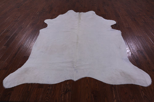 White Natural Cowhide Rug - X-Large 7' 7