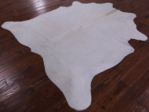 White Natural Cowhide Rug - X-Large 7' 7