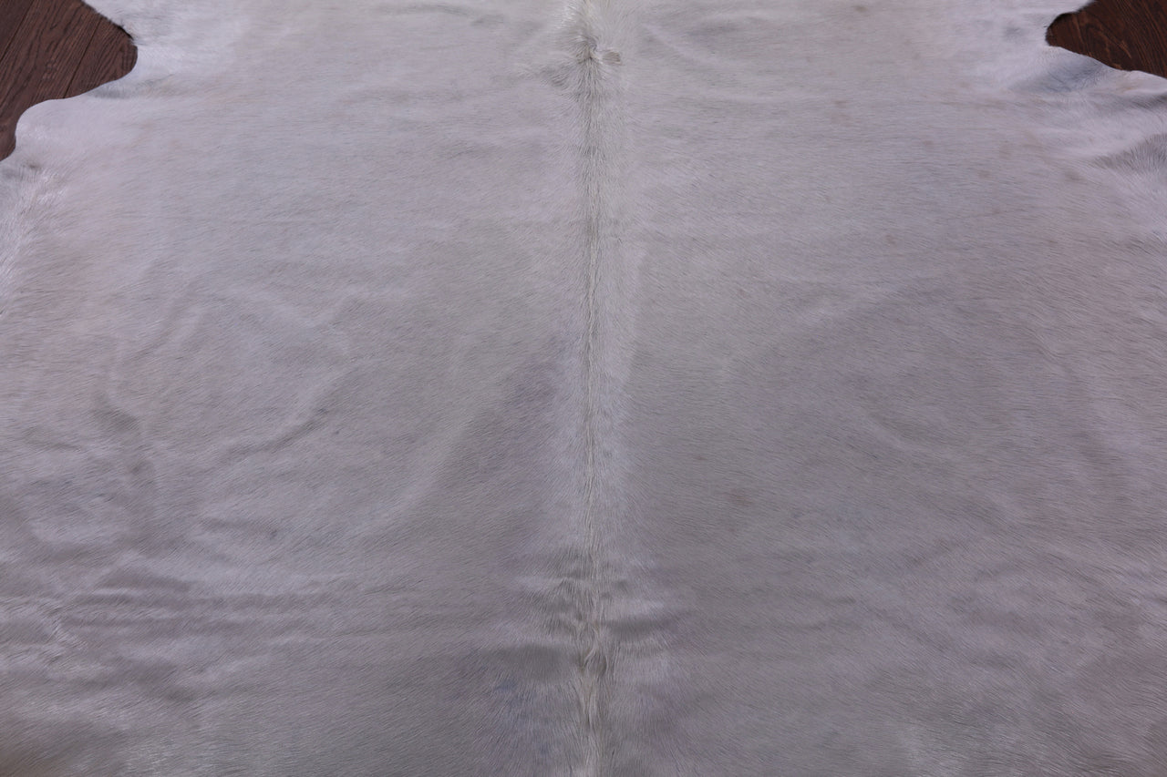 White Natural Cowhide Rug - X-Large 7' 7"H x 7' 3"W