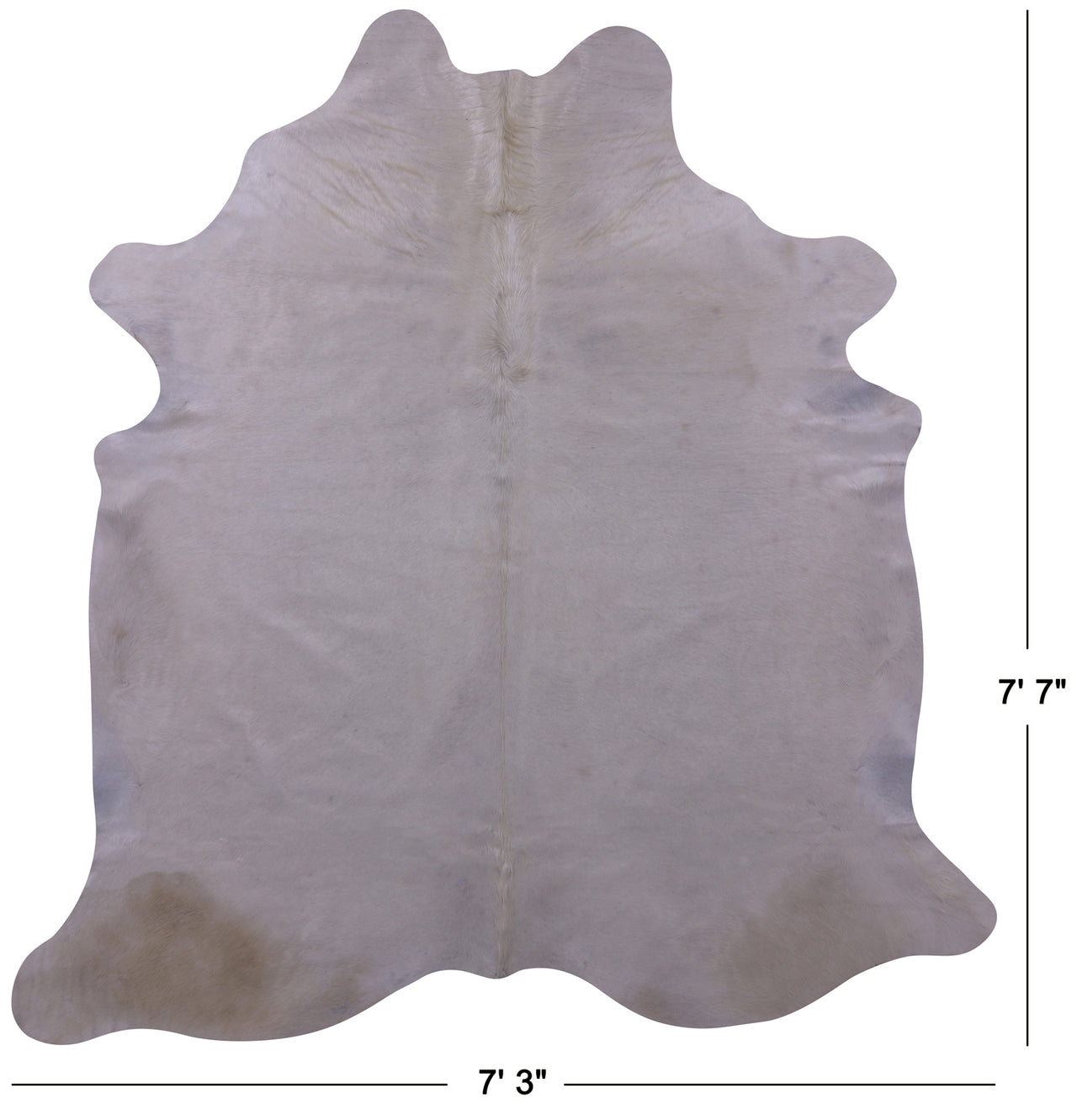 White Natural Cowhide Rug - X-Large 7' 7"H x 7' 3"W