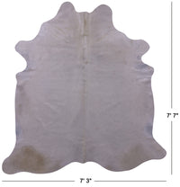 Thumbnail for White Natural Cowhide Rug - X-Large 7' 7