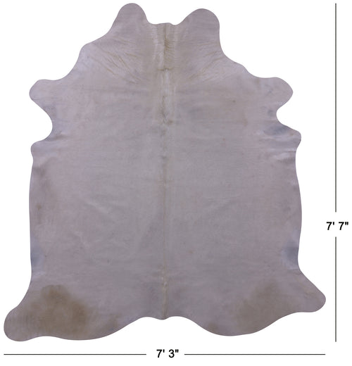 White Natural Cowhide Rug - X-Large 7' 7