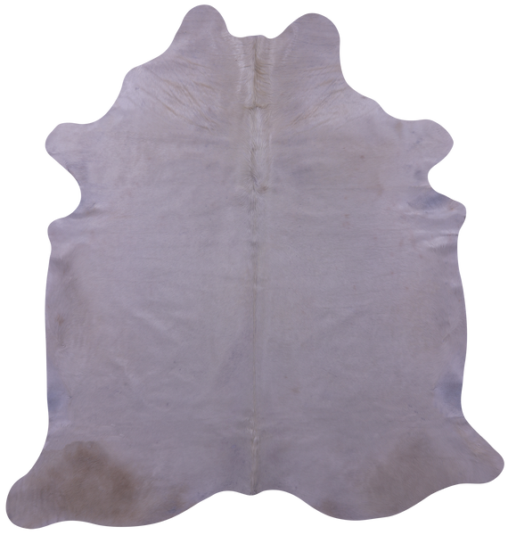 White Natural Cowhide Rug - X-Large 7' 7"H x 7' 3"W