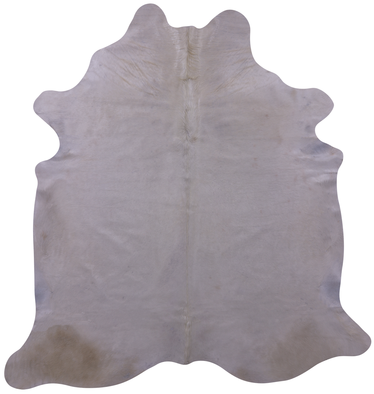 White Natural Cowhide Rug - X-Large 7' 7"H x 7' 3"W