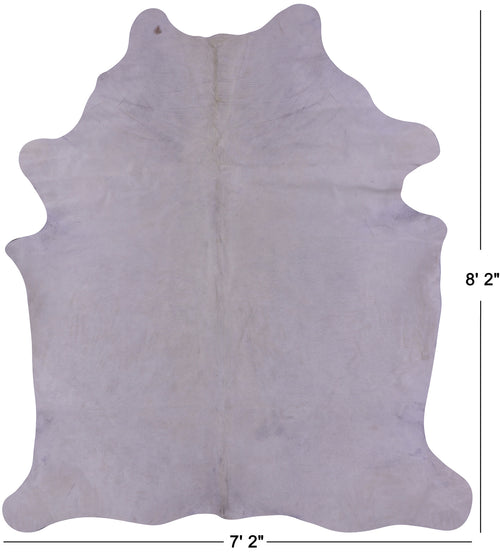 White Natural Cowhide Rug - XX-Large 8' 2