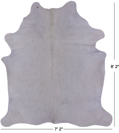 White Natural Cowhide Rug - XX-Large 8' 2