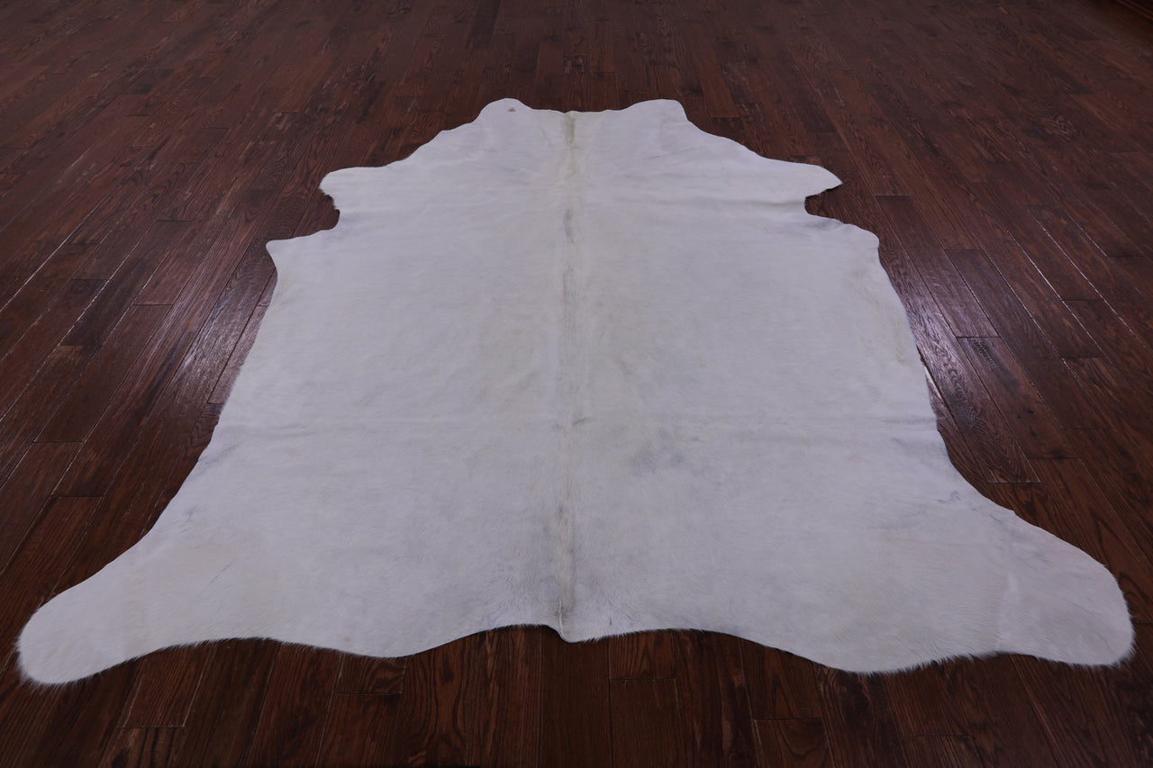 White Natural Cowhide Rug - XX-Large 8' 2"H x 7' 2"W