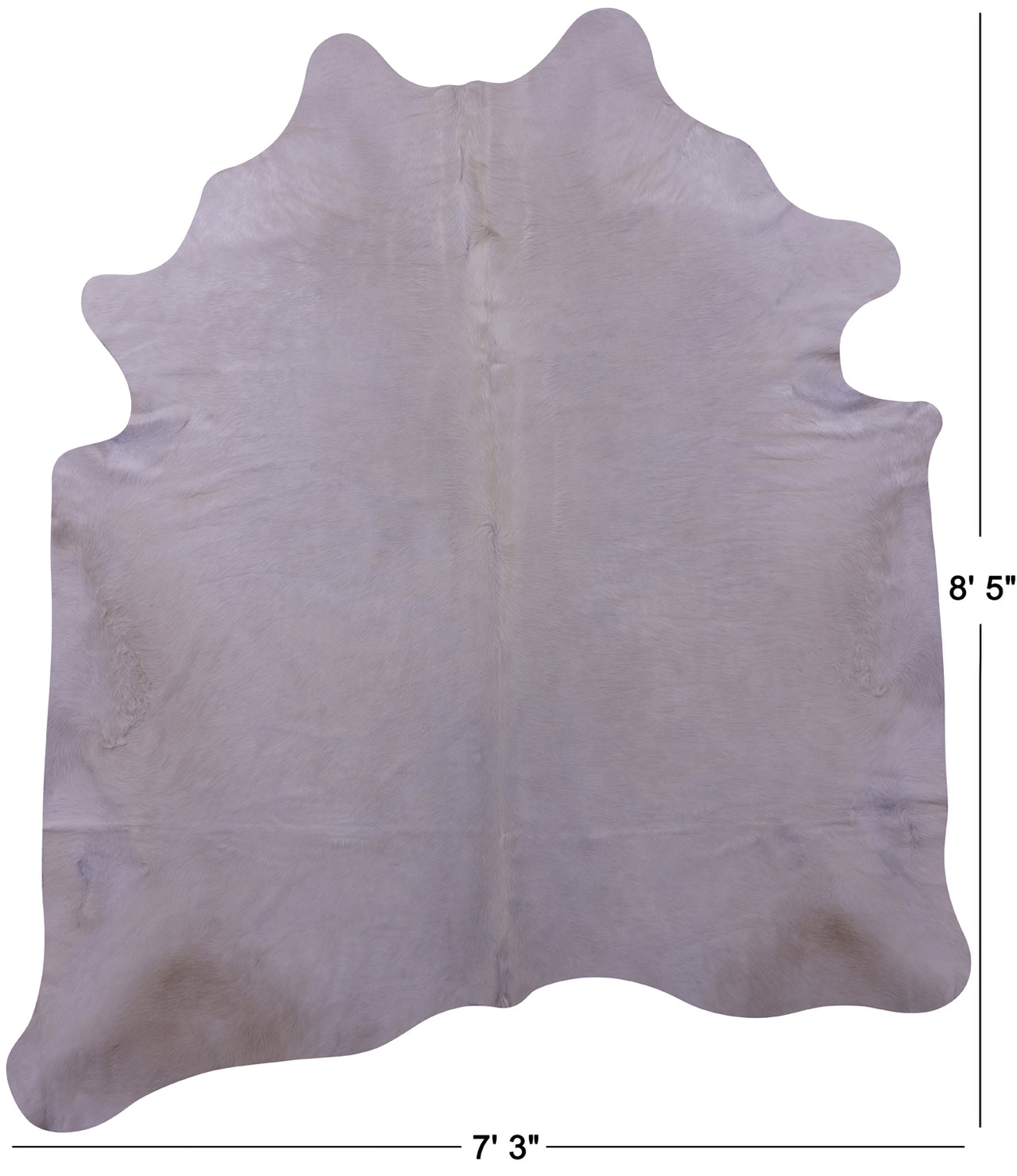 White Natural Cowhide Rug - XX-Large 8' 5"H x 7' 3"W