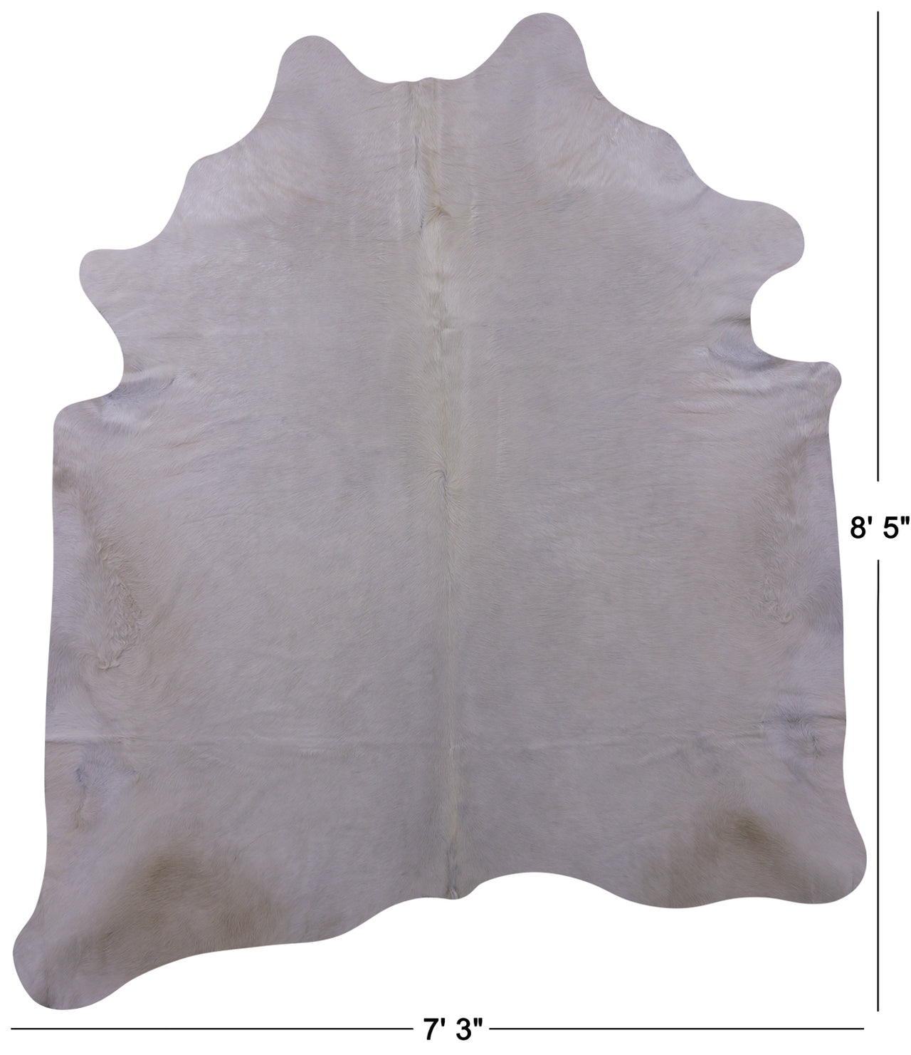 White Natural Cowhide Rug - XX-Large 8' 5"H x 7' 3"W
