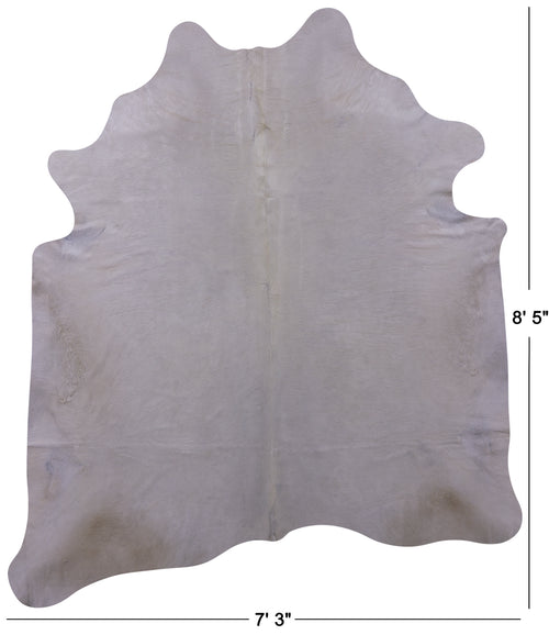 White Natural Cowhide Rug - XX-Large 8' 5