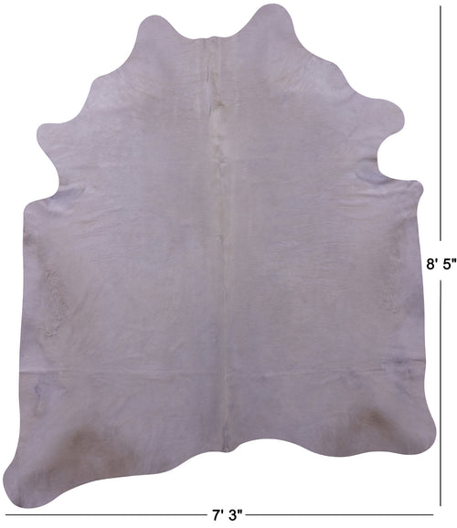 White Natural Cowhide Rug - XX-Large 8' 5