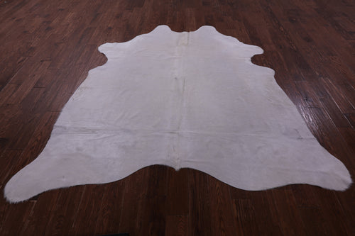 White Natural Cowhide Rug - XX-Large 7' 8