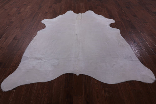 White Natural Cowhide Rug - XX-Large 7' 8