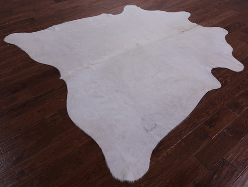 White Natural Cowhide Rug - XX-Large 7' 8