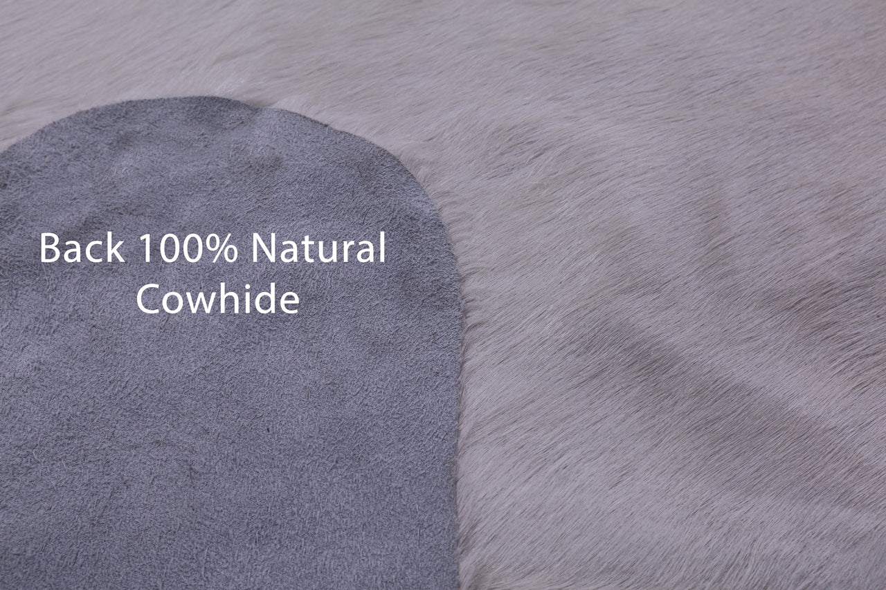 White Natural Cowhide Rug - XX-Large 7' 8"H x 7' 1"W