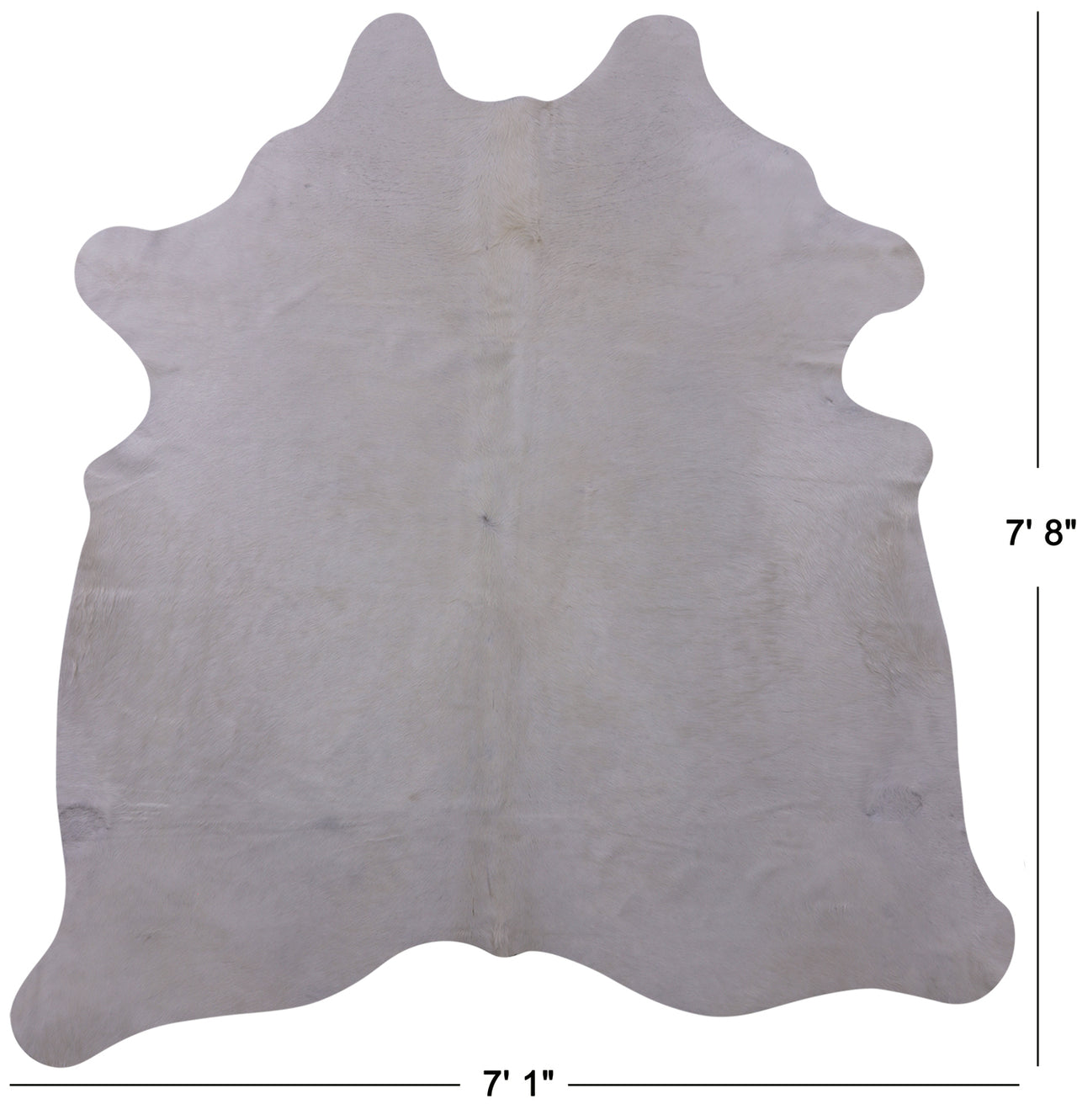 White Natural Cowhide Rug - XX-Large 7' 8"H x 7' 1"W